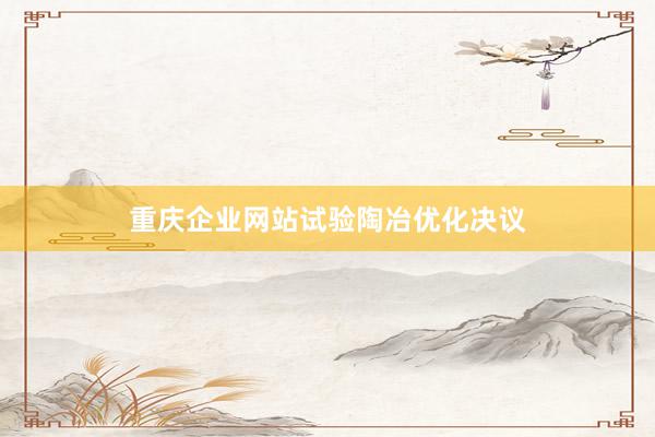 重庆企业网站试验陶冶优化决议